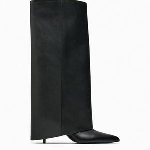 NWT sexy Zara stiletto fold over gaiter boots 🖤